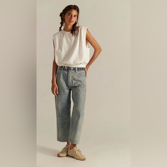 We The Free Denim - NWT FREE PEOPLE WE THE FREE DEEP TRANCE DROPPED JACQUARD JEANS